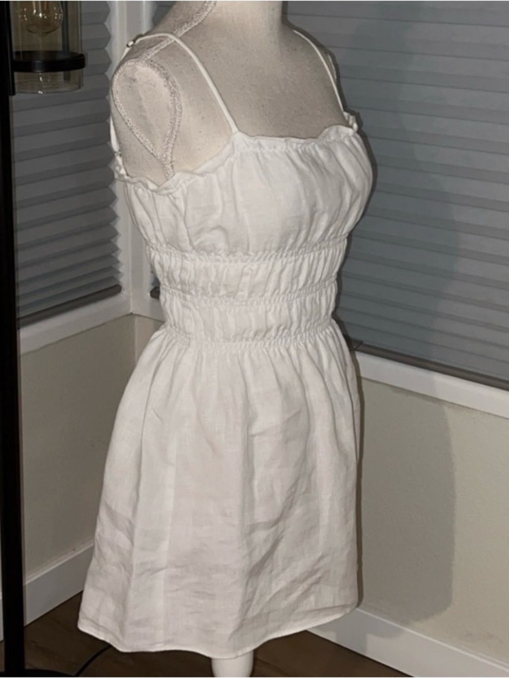 Reformation Tabatha White Linen Mini Dress Size 8 - Picture 6 of 9